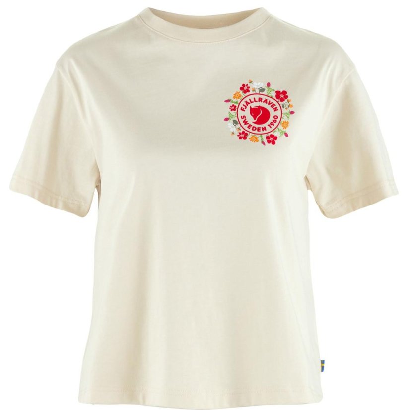 Dámské tričko Fjällräven Fjällblomster Logo T-shirt W - Farba: Svetlo modrá, Veľkosť: M