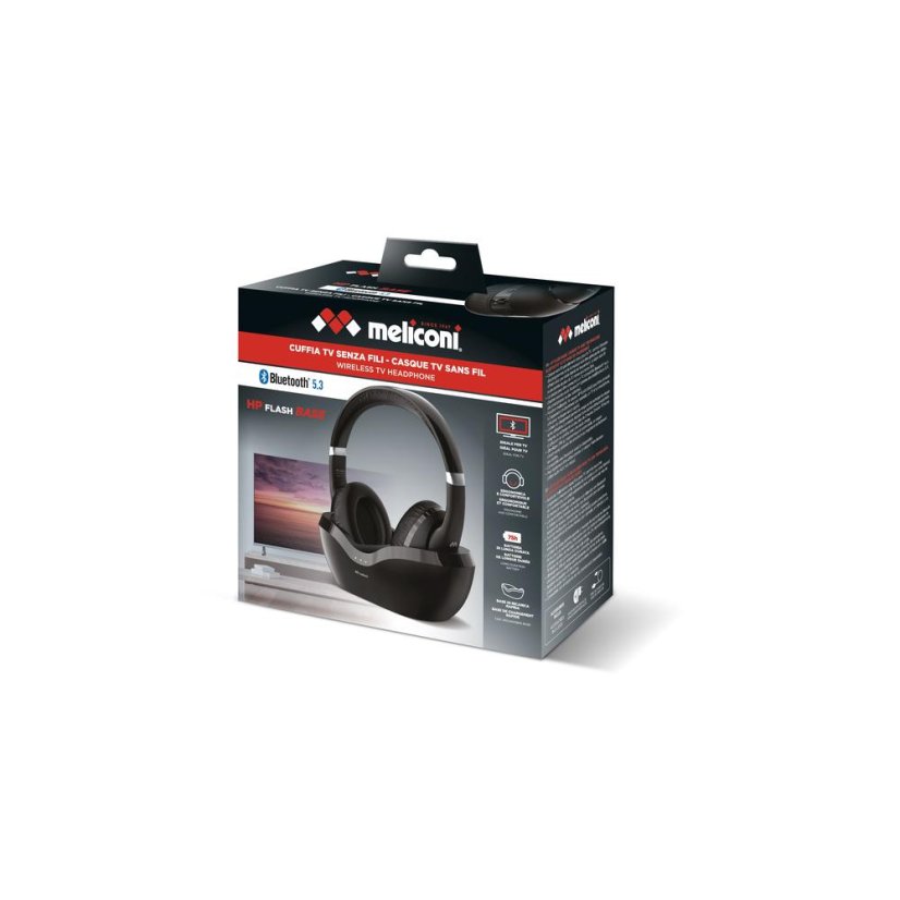 TV slúchadlá s BT 5.3 Meliconi Flash Base 497338 čierne