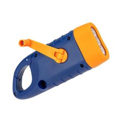 Adventure World LED Flashlight with Solar Panel, Blue-Orange