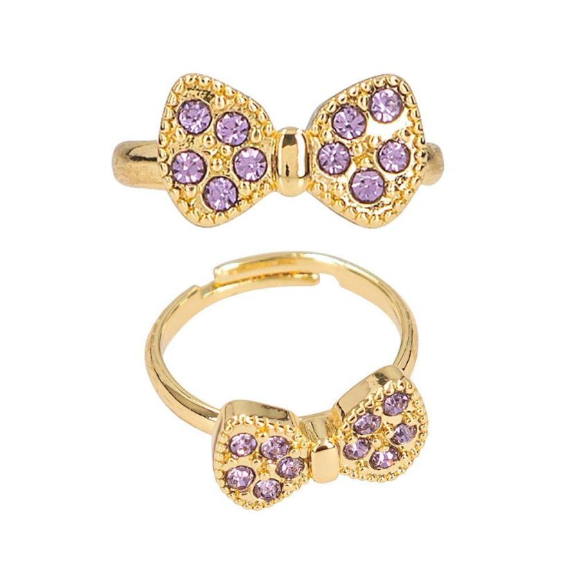 Princess Mimi Adjustable Ring with Rhinestones – Bow with Rhinestones