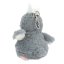 Princess Mimi plush penguin with carabiner, light gray