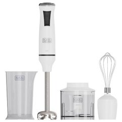 Black+Decker BXHBA750E White Hand Blender with Accessories