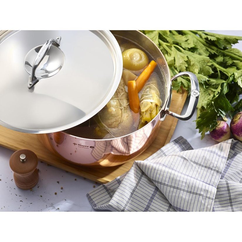 Főzőedény fedéllel, magas, de Buyer Prima Matera 6244.20, 20 cm