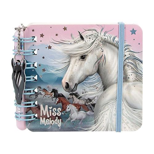 Miss Melody notebook, large white horse