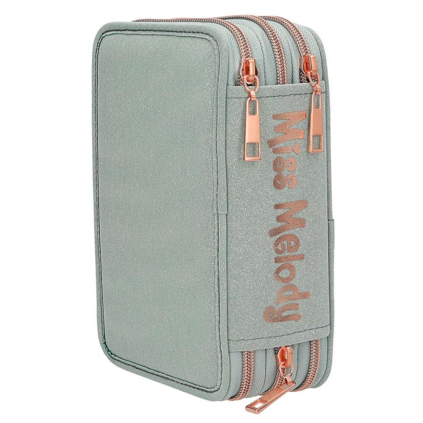 Three-tier pencil case with Miss Melody Romantic Fields accessories