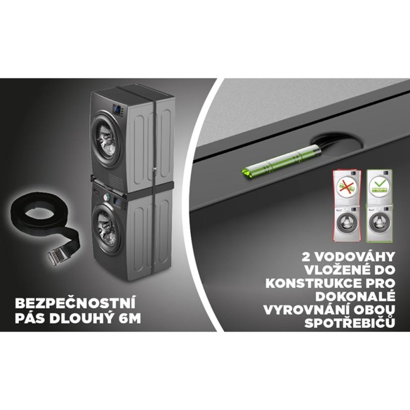 Universal adapter between the handle and the dryer with a wooden shelf Meliconi Torre DARK 656128 black