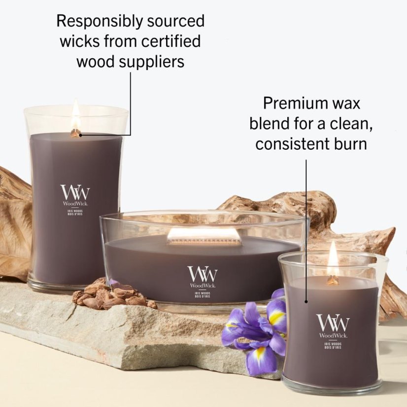 WoodWick Medium Candle, Iris Woods