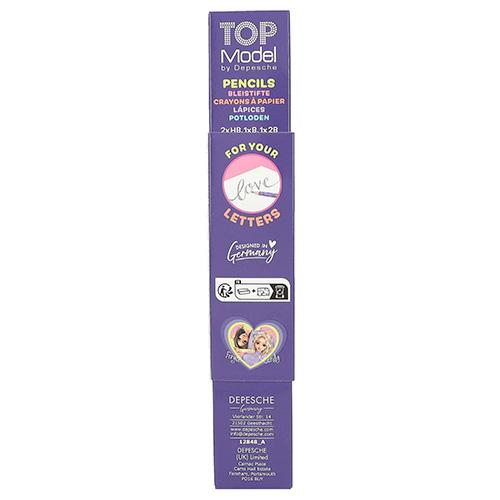 Nég grafitceruza és radír szett Top Model, Candy, piros