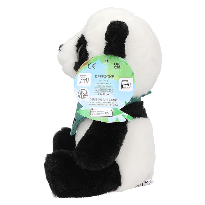 Snukis Piet Plush Panda – black and white, 18 cm