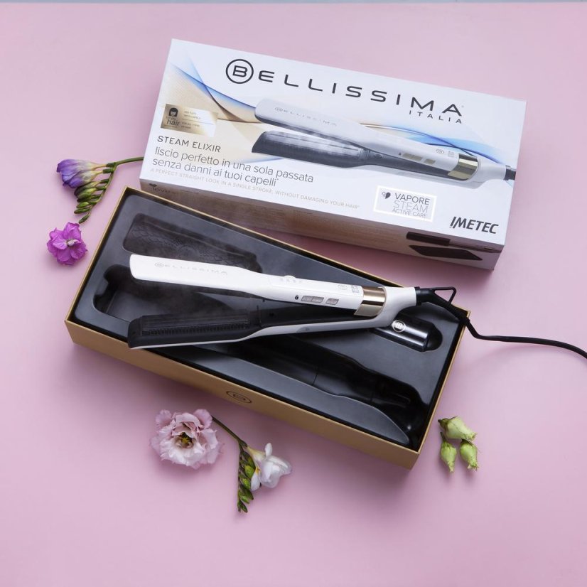 Bellissima STEAMELIXIR 11808 white and gold hair straightener