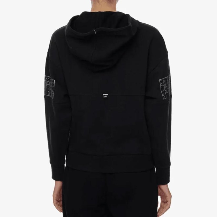 Damen-Sweatshirt Puma Power Colorblock Stardust Hoodie - Farbe: Schwarz, Größe: L