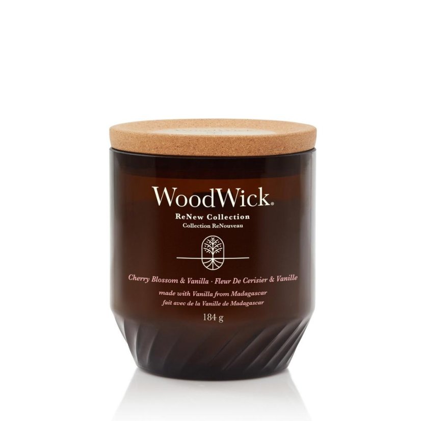 WoodWick ReNew Kerze mittelgroß, Cherry Blossom & Vanilla