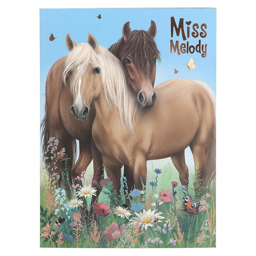 Zestaw listowy Miss Melody, dwa koniki na łące