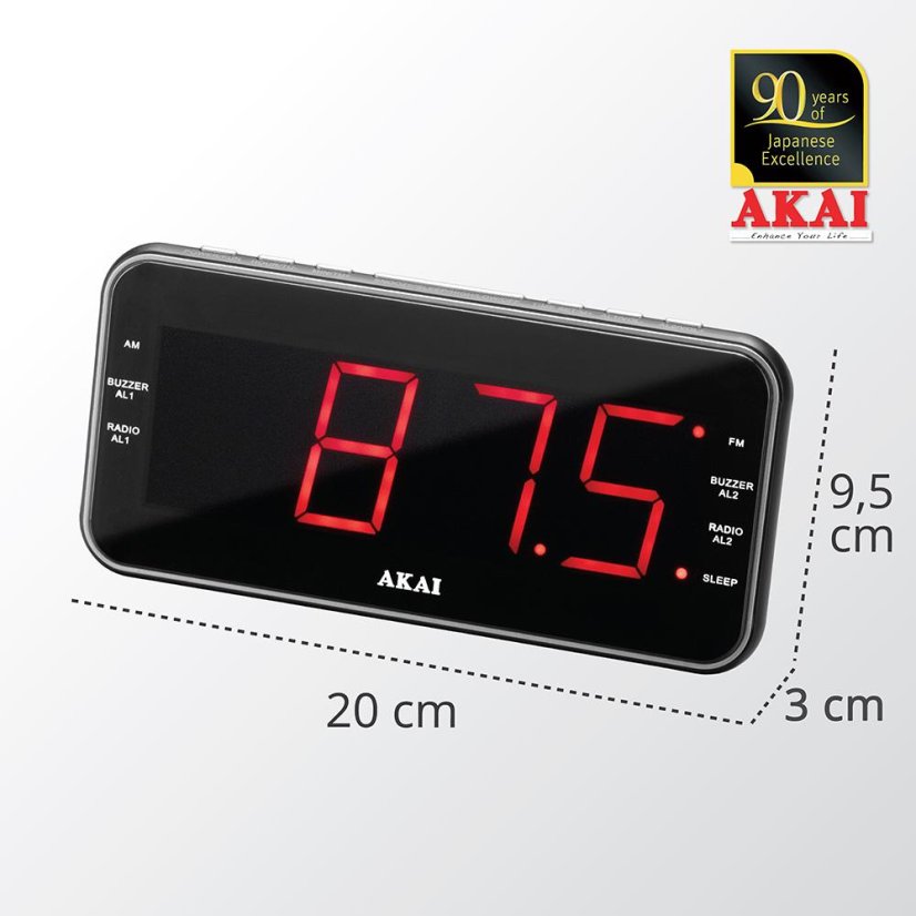 AKAI ACR-3899 čierny rádiobudík