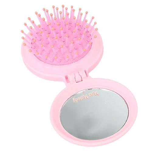 Miss Melody folding comb, two horses, pink