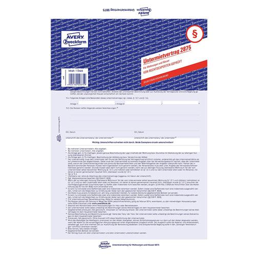 Rental agreement DE Avery Zweckform Rental agreement DE Avery Zweckform