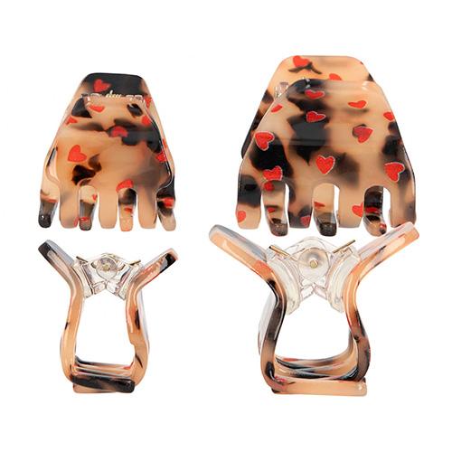 Princess Mimi Gepard & Hearts hair clips
