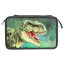 Trzypiętrowy piórnik z wyposażeniem Dino World T-Rex zielony