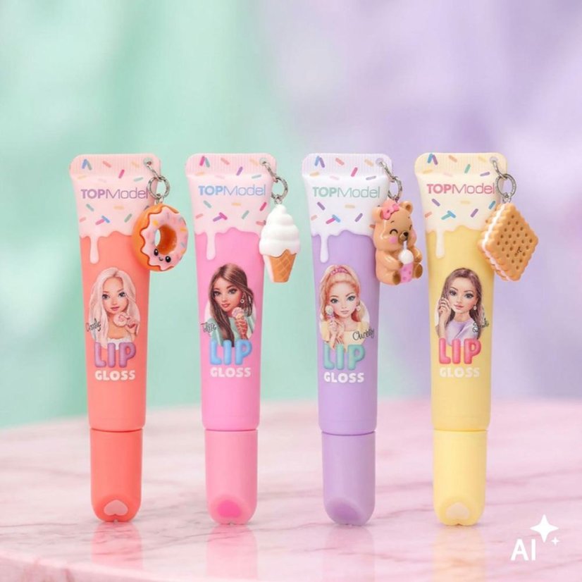 Lesk na rty s přívěskem Top Model Beauty&Me – marshmallow, Sascha