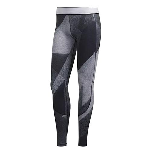 Dámské legíny adidas Alphaskin Graphic Long - Barva: Šedá, Velikost: M