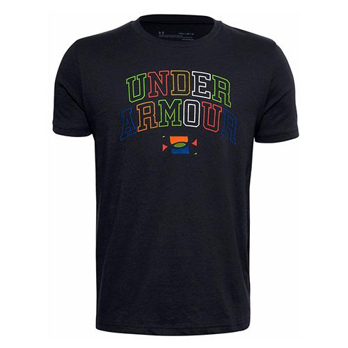 Under Armour UA Live Multicolor Wordmark Boys' T-Shirt - Color: Black, Size: M