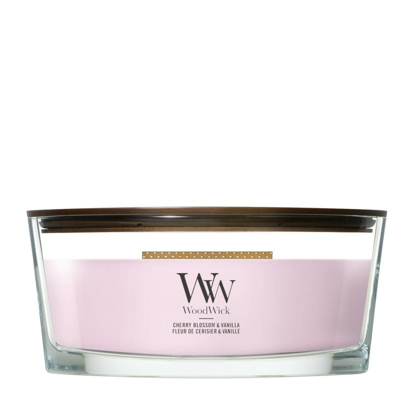 WoodWick-Kerze im Schiffchen, Cherry Blossom & Vanilla