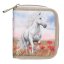 Miss Melody Poppy Sand fabric wallet with zipper