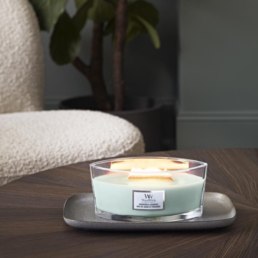 WoodWick Boat Candle, Sagewood & Seagrass