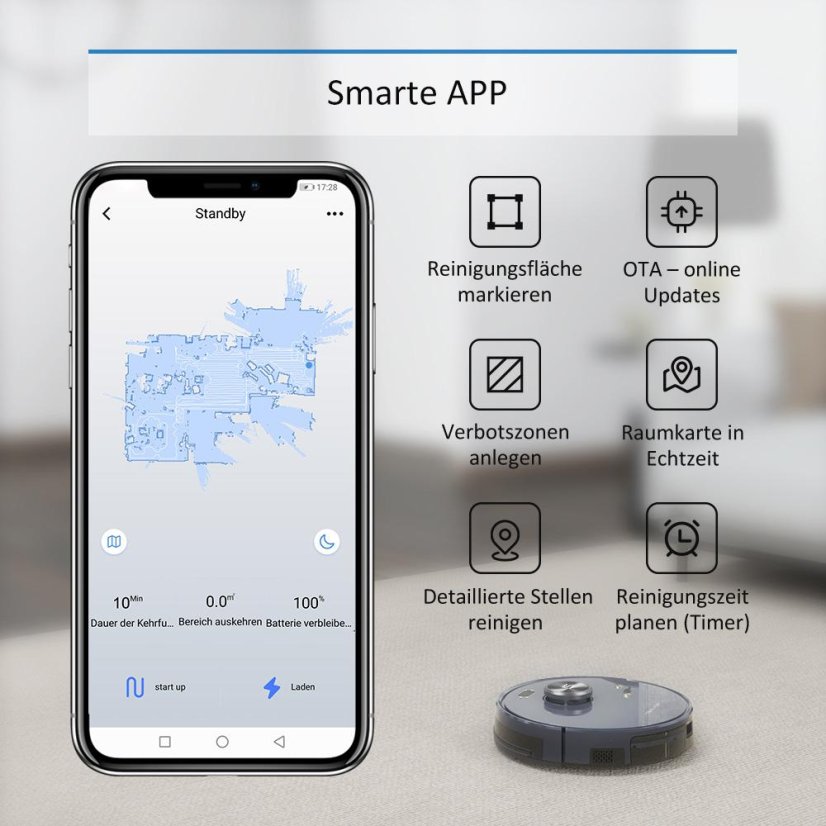 Robot odkurzający Tesvor S6 Smart z nawigacją laserową i żyroskopową