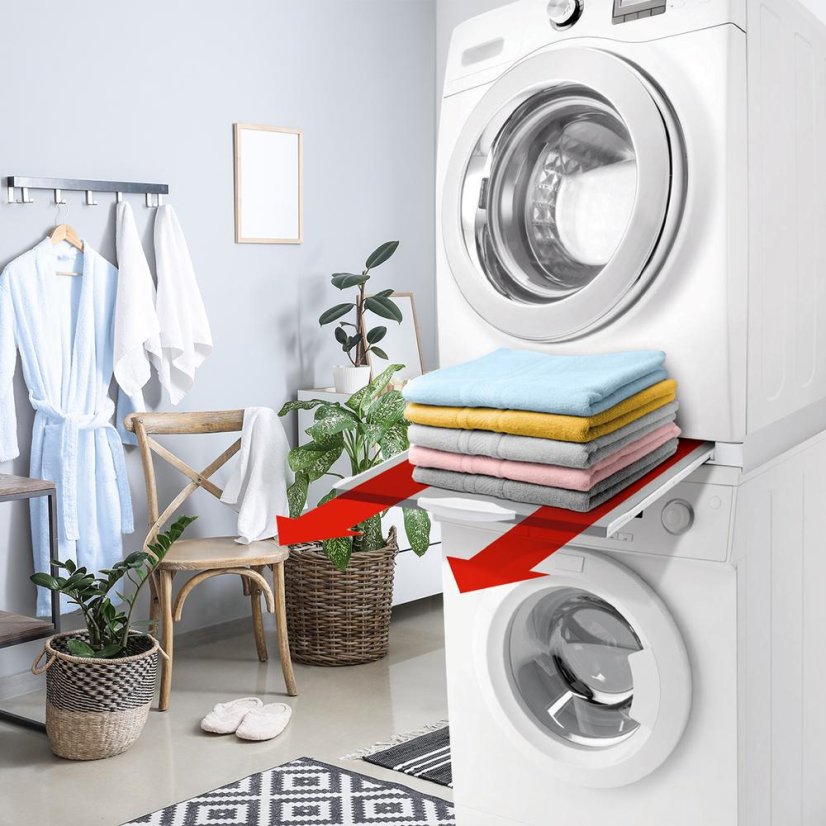 Universal spacer between washing machine and dryer with wooden shelf Meliconi Torre Pro L60 656114