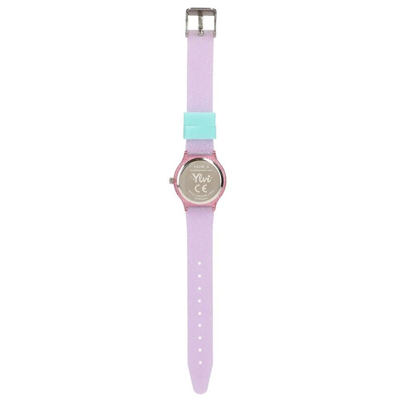 Armbanduhr mit glitzerndem Armband Ylvi, violett