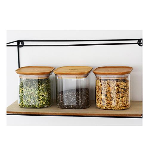 Set mit 3 Glasbehältern Pebbly PKV-015, 800 ml