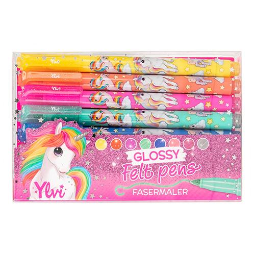 Set mit glitzernden Filzstiften Ylvi Glossy Felt Pens