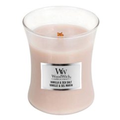 Svíčka WoodWick střední, Vanilla & Sea Salt