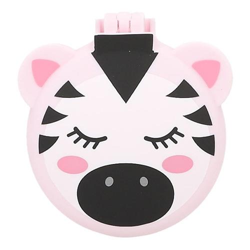 Top Model folding brush with mirror, Zebra