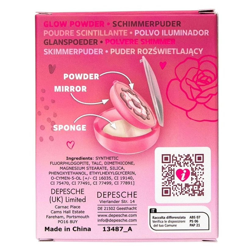 Top Model Beauty & Me Illuminating Powder with Sponge and Mirror, Hayden