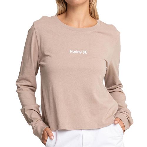 Hurley O & O Smalls Long Women's T-shirt - Color: Beige, Size: L