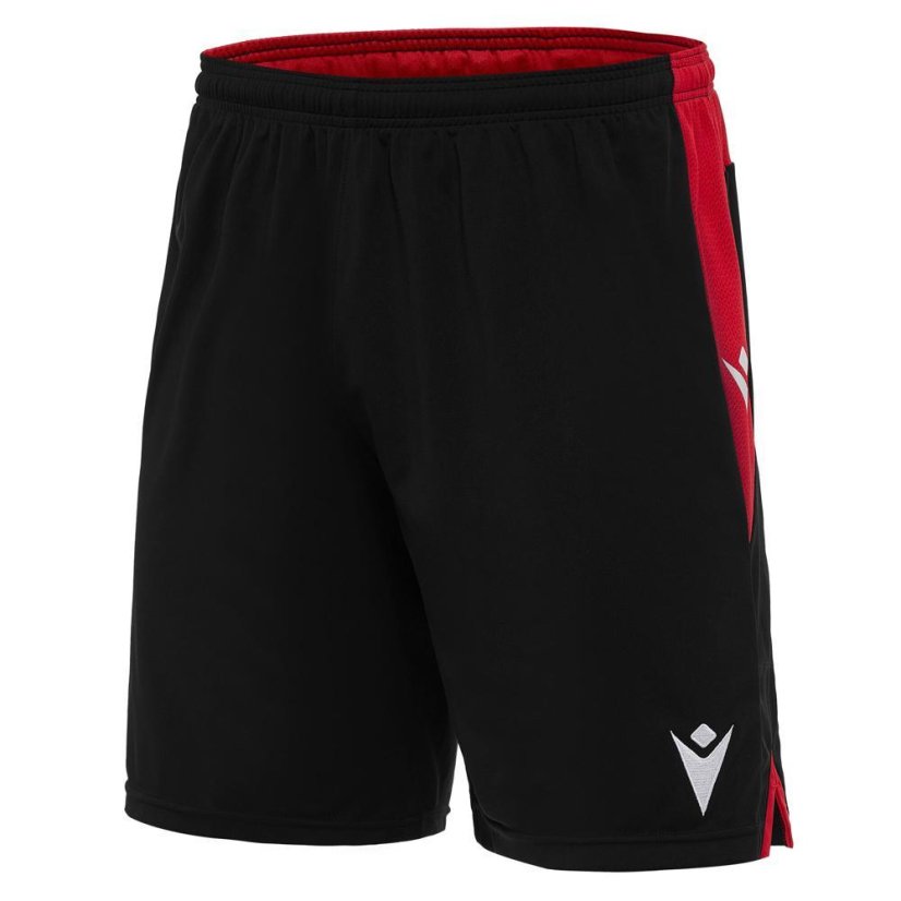 Fußballshorts Macron Tempel - Farbe: Rot/Weiß, Größe: M