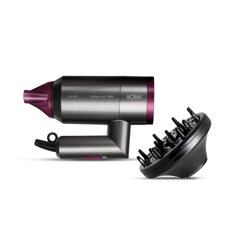 Fén na vlasy Solac Hair+Go Ionic SV7015 stříbrný