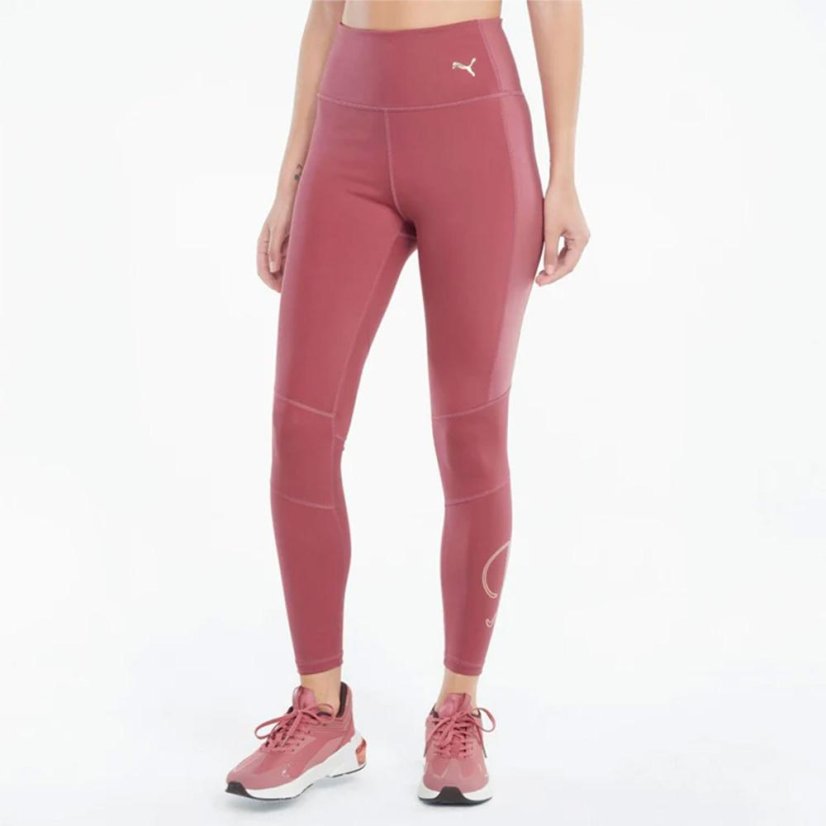 Női leggings Puma Moto High Waist Fitness Pants - Szín: Rózsaszín, Méret: XS
