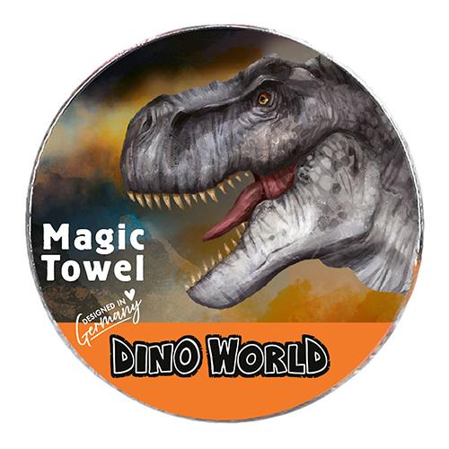 Dino World magic towel, T-Rex, head detail