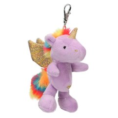 Plüsch-Anhänger Einhorn mit Karabinerhaken Ylvi, glitzernde Flügel