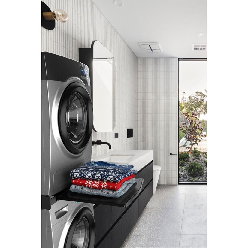 Universeller Zwischenraum zwischen Waschmaschine und Trockner mit ausziehbarem Regal Meliconi Torre Black 656136 schwarz