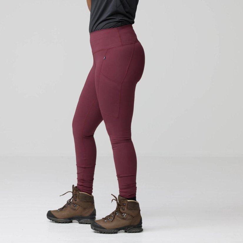 Dámské legíny Fjällräven Abisko Tights - Kolor: Czerwony, Rozmiar: S