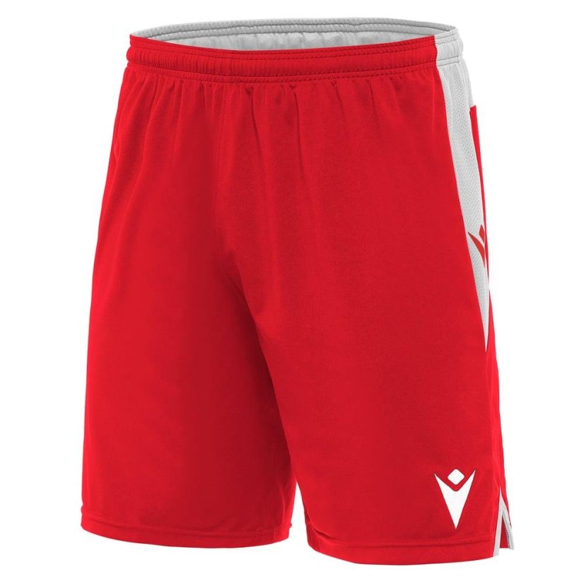 Fußballshorts Macron Tempel - Farbe: Rot/Weiß, Größe: M