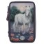 Pencil case with accessories and light effect Miss Melody, white horse