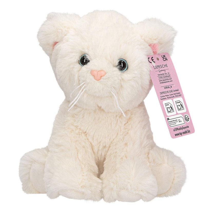 Top Model white plush cat 16 cm