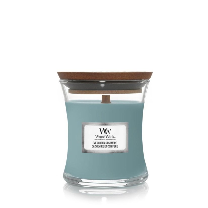 Świeca WoodWick mała, Evergreen Cashmere