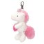 Plush unicorn keychain with Ylvi carabiner, pink heart
