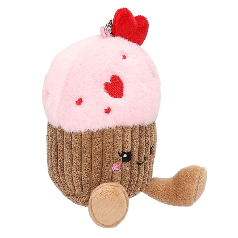 TOPModel Plush Keychain with Carabiner – Muffin with Hearts